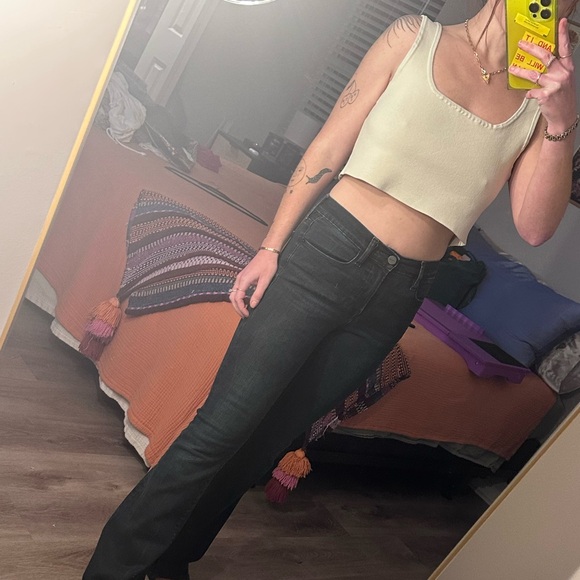 DISSH Cream Ribbed Cropped Tank Top - Picture 2 of 3